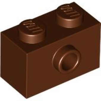 Steen, Aangepast 1x2 met nop op de zijde Reddish Brown