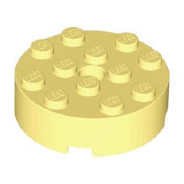Steen, Rond 4x4 met gat Bright Light Yellow