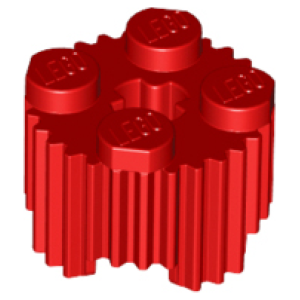 Steen, Rond 2x2 geribbeld Red