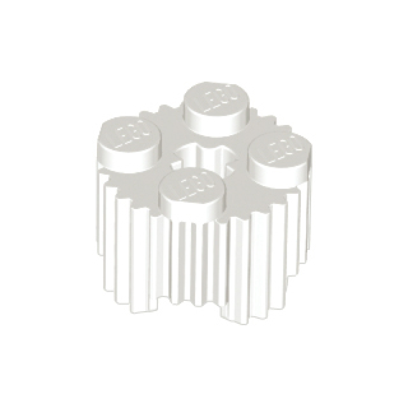 Steen, Rond 2x2 geribbeld White