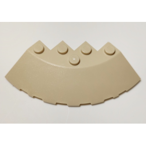 Steen, Rond Hoek 6x6 met 33° dakpan rand Tan