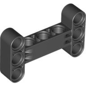 Technic, Hekbalk, Aangepast H-Vorm Dik 3x5 haaks Black