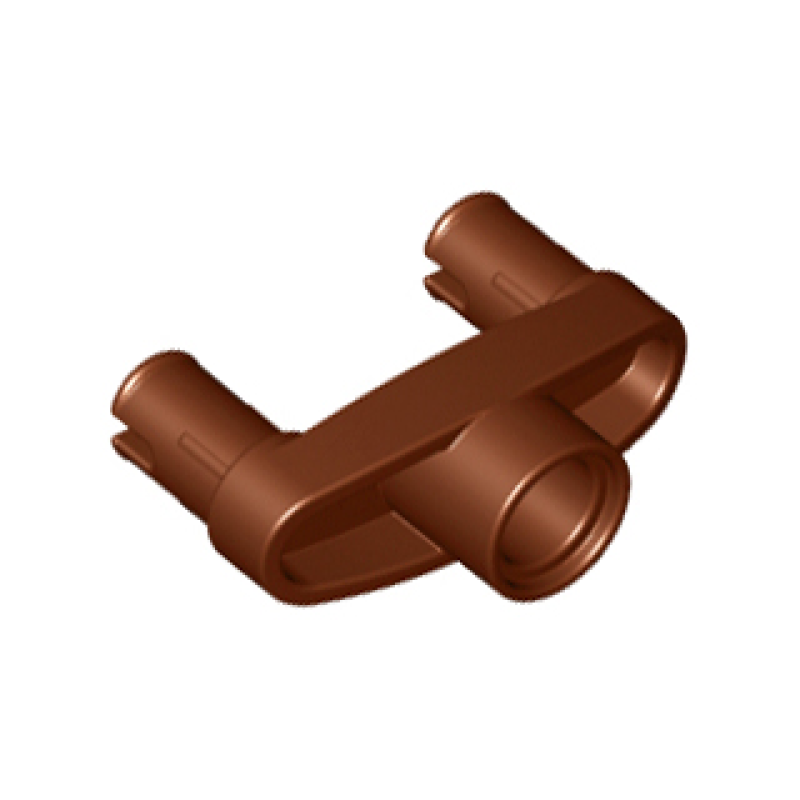 Technic pin koppeling 3l met 2 pinnen en gat in het midden Reddish Brown