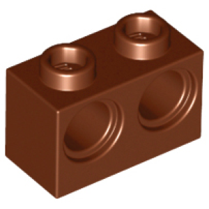 Technic,, Steen 1x2 met 2 gaten Reddish Brown