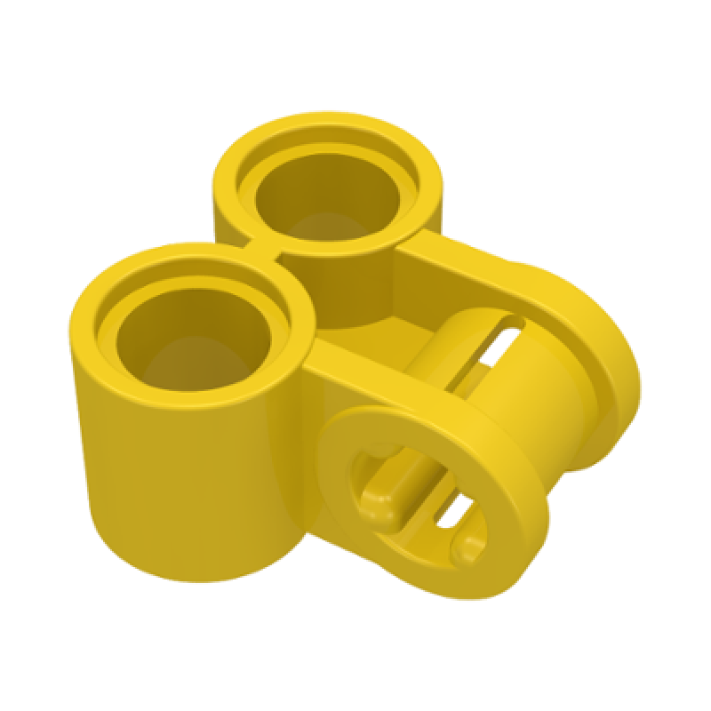 Technic, As en Pin Koppeling Loodrecht Dubbel Yellow