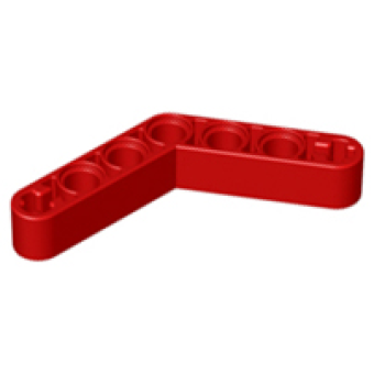 Technic, Hefbalk Aangepast Gebogen Dik 1x7 (4-4) Red