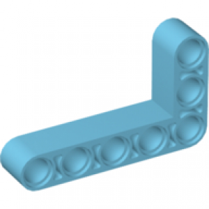 Technic, Hefbalk, Aangepast Gebogen Dik L-Vorm 3x5 Medium Azure