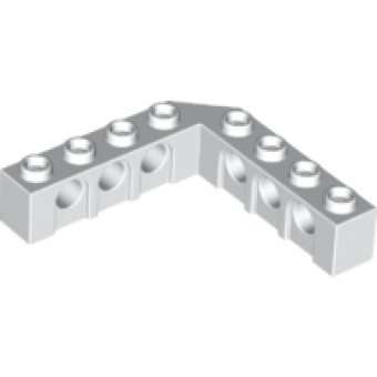 Technic steen 5x5 Rechte Hoek (1x4 - 1x4) White