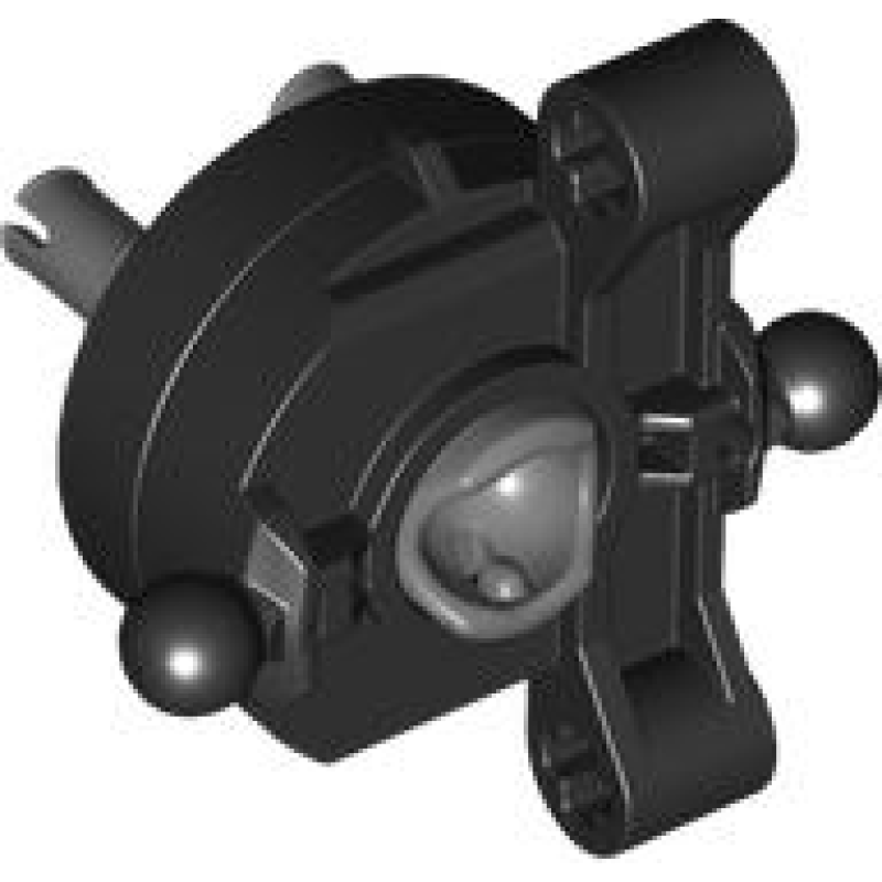 Technic, Stuur As met 2 as gaten en 2 Kogel Armen met donkergrijze wielnaaf Black