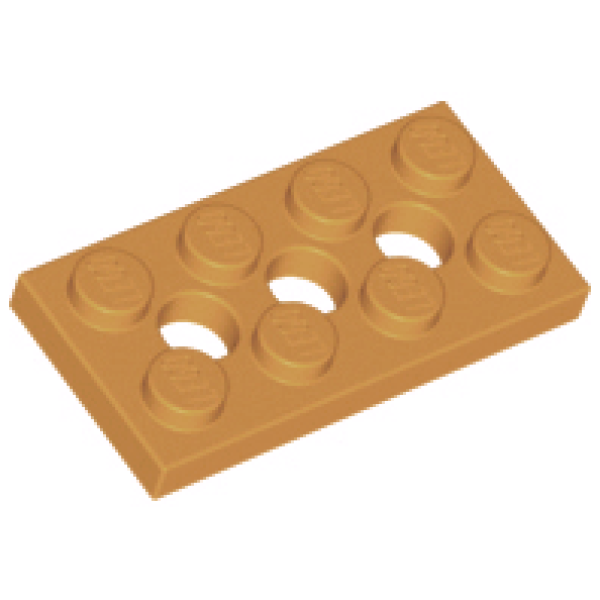 Technic, Plaat 2x4 met 3 gaten Medium Nougat