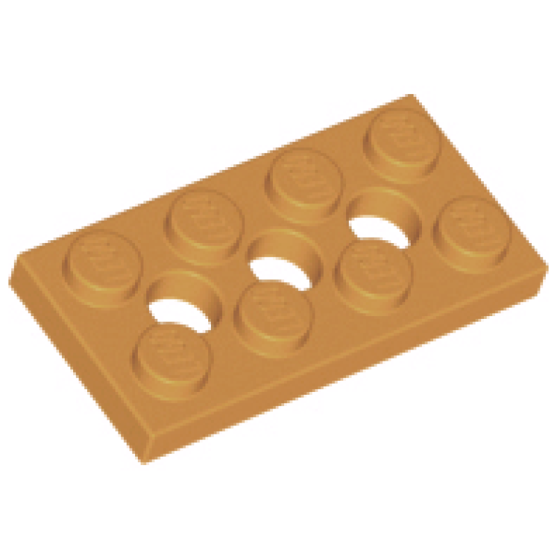 Technic, Plaat 2x4 met 3 gaten Medium Nougat