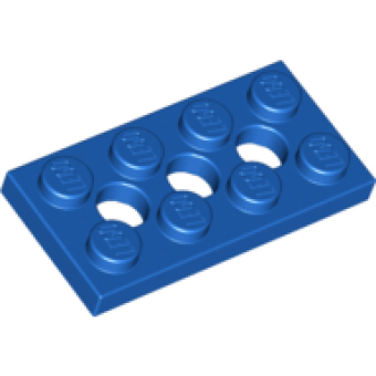Technic, Plaat 2x4 met 3 gaten Blue