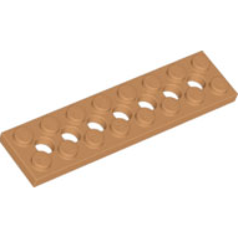 Technic, Plaat 2x8 met 7 gaten Medium Nougat