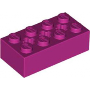 Technic, Steen 2x4 met 3 as gaten Magenta