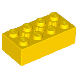 Technic, Steen 2x4 met 3 as gaten Yellow