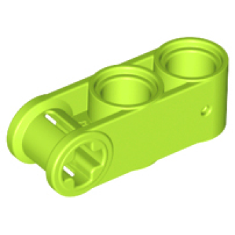 Technic, As en Pin Koppeling Haaks 3L met 2 pin gaten Lime