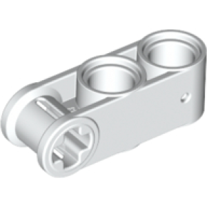 Technic, As en Pin Koppeling Haaks 3L met 2 pin gaten White