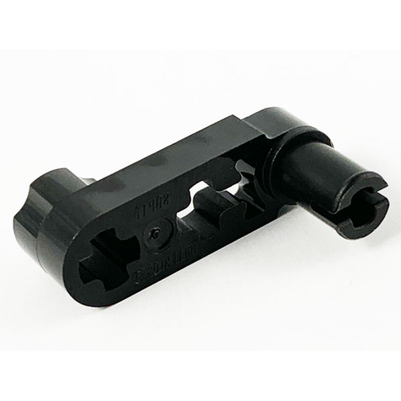 Technic, Hefbalk, Aangepast Kruk / Pin 1x3 met as gaten en vierkant pin gat Black