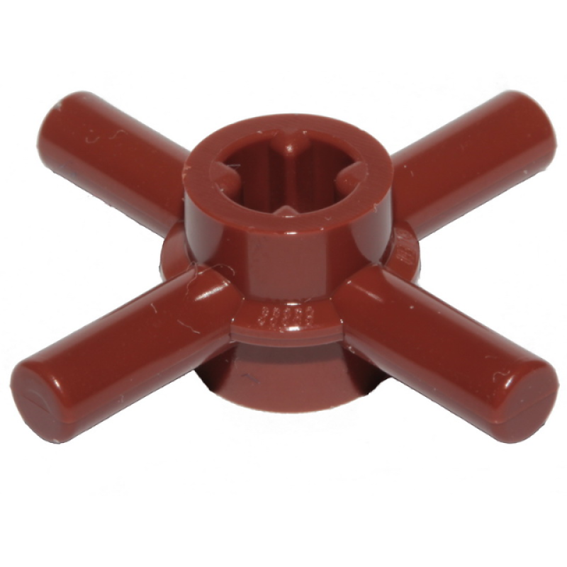 Technic, As Koppeling met 4 staven en as gat Reddish Brown