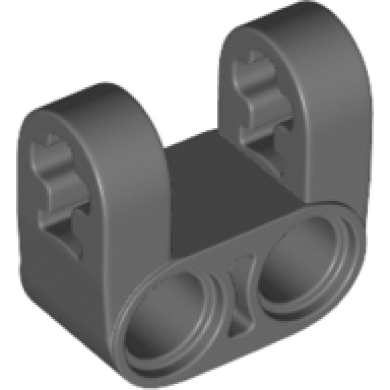 Technic, As en Pin Koppeling Loodrecht met dubbele splitsing en versterkte zijden Dark Bluish Gray