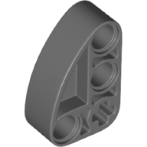 Technic, Hefbalk Aangepast L-vorm 2x3 dik, L-vorm kwart gebogen Dark Bluish Gray