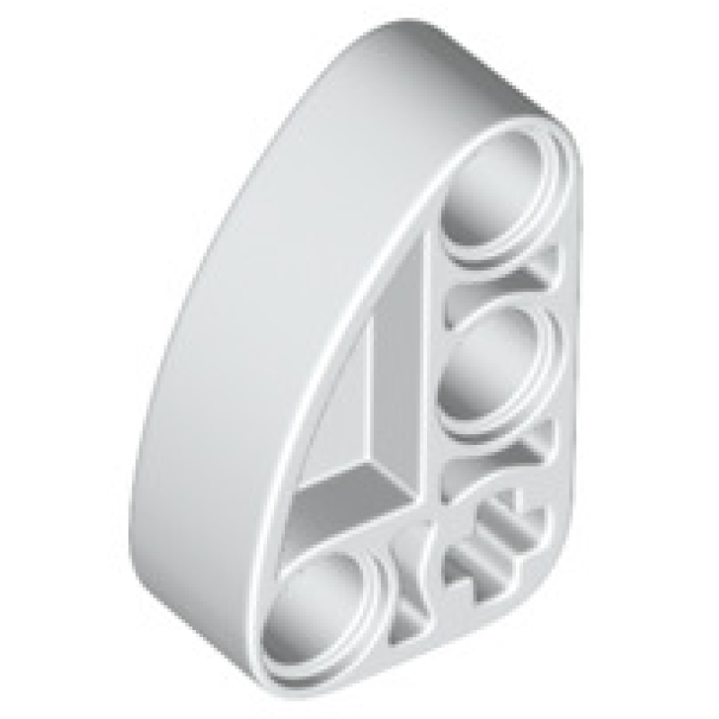 Technic, Hefbalk Aangepast L-vorm 2x3 dik, L-vorm kwart gebogen White