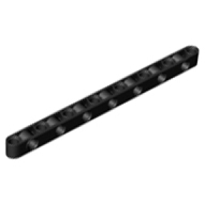 Technic, Hefbalk, Aangepast met Haakse Gaten Dik 1x15 Black