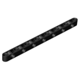 Technic, Hefbalk, Aangepast met Haakse Gaten Dik 1x15 Black