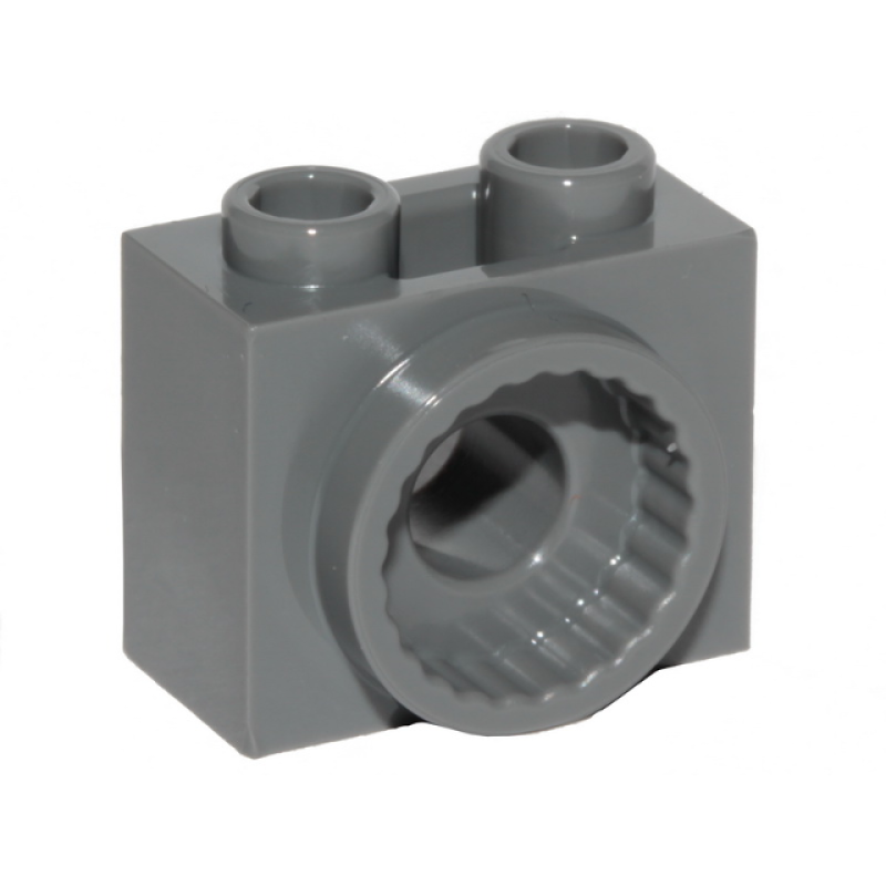 Technic, Steen Aangepast 1x2x1 1/3 met kogel vat Dark Bluish Gray