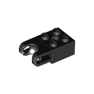 Technic, Steen Aangepast 2x2 met breed balgat en as gat Black