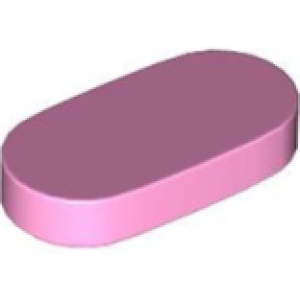 Tegel, Rond 1x2 ovaal Bright Pink