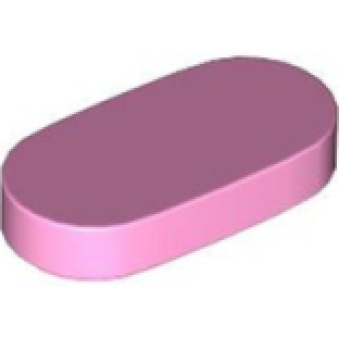 Tegel, Rond 1x2 ovaal Bright Pink