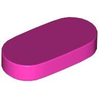 Tegel, Rond 1x2 ovaal Dark Pink