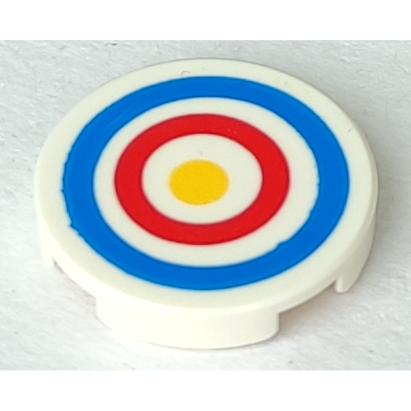 Tegel, Rond 2x2 boogschiet schijf opdruk White