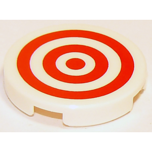  Tegel, Rond 2x2 met rood cirkelpatroon White