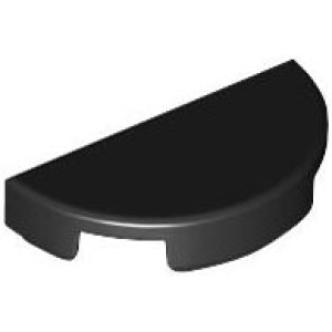 Tegel, Rond 1x2 half Black