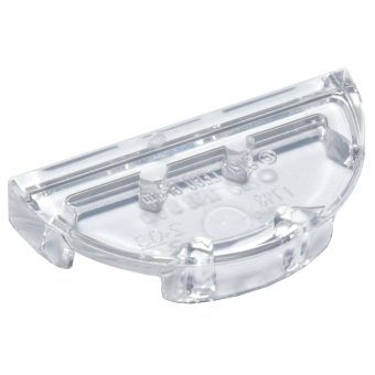 Tegel, Rond 1x2 half Trans Clear