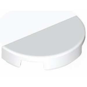 Tegel, Rond 1x2 half White