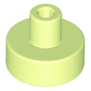Tegel, Rond 1x1 met pin Yellowish Green