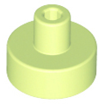 Tegel, Rond 1x1 met pin Yellowish Green