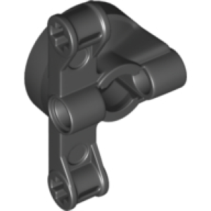Technic, Stuur Wiel Naaf Houder met 2 Pin gaten en 2 Armen met Asgaten Black