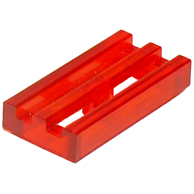 Tegel, Aangepast 1x2 met rooster Trans Red