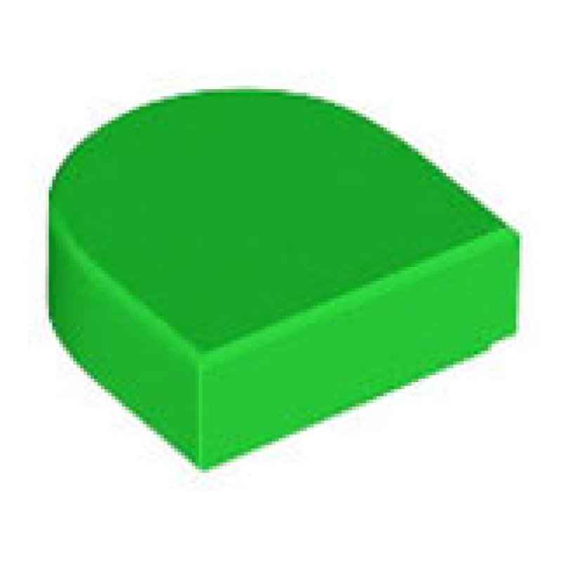 Tegel, Half Rond 1x1 Bright Green