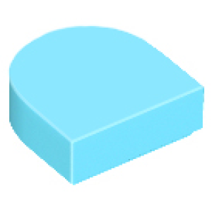 Tegel, Half Rond 1x1 Medium Azure