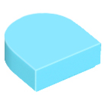 Tegel, Half Rond 1x1 Medium Azure