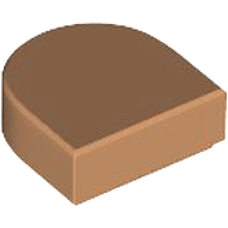 Tegel, Half Rond 1x1 Medium Nougat