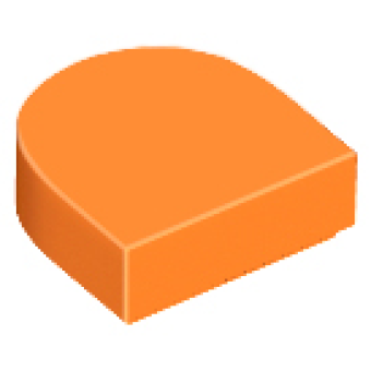 Tegel, Half Rond 1x1 Orange