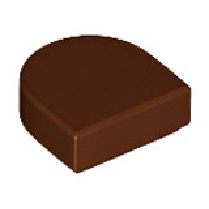 Tegel, Half Rond 1x1 Reddish Brown