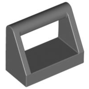 Tegel, Aangepast 1x2 met handvat Dark Bluish Gray