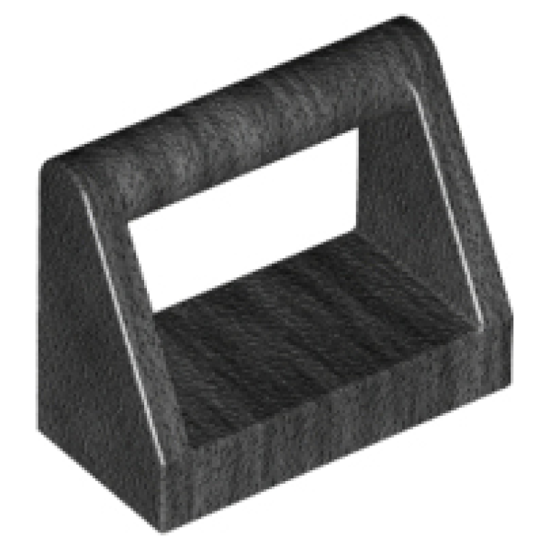 Tegel, Aangepast 1x2 met handvat Pearl Dark Gray